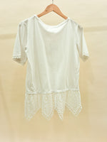 Load image into Gallery viewer, Boho White Round Neck Top
