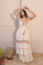 Load image into Gallery viewer, Elena Floral Embroidered Boho Summer Maxi - labelreyya
