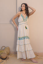 Load image into Gallery viewer, Elena Floral Embroidered Boho Summer Maxi - labelreyya
