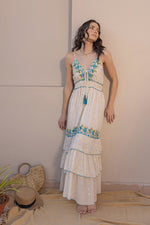 Load image into Gallery viewer, Elena Floral Embroidered Boho Summer Maxi

