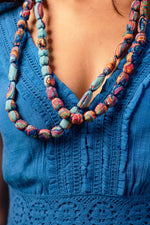Load image into Gallery viewer, Wild Soul Blue Printed Necklace
