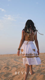 Load and play video in Gallery viewer, White Chain Embroidered Boho Dress
