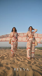 Load and play video in Gallery viewer, Beige And Rust Tribal Jumpsuit
