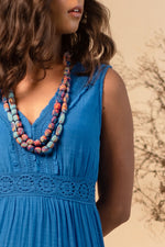 Load image into Gallery viewer, Wild Soul Blue Printed Necklace