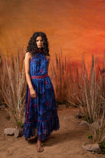Load image into Gallery viewer, Sea Blue Halter Maxi - labelreyya
