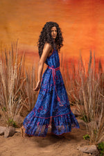 Load image into Gallery viewer, Sea Blue Halter Maxi - labelreyya
