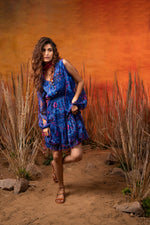 Load image into Gallery viewer, Sea Blue Frill Dress - labelreyya
