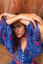 Load image into Gallery viewer, Sea Blue Frill Dress - labelreyya
