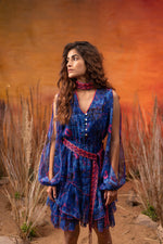 Load image into Gallery viewer, Sea Blue Frill Dress - labelreyya
