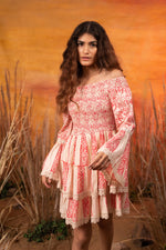 Load image into Gallery viewer, Bright Pink Smocked Lace Dress - labelreyya