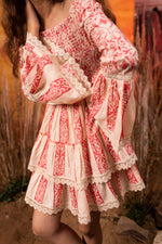 Load image into Gallery viewer, Bright Pink Smocked Lace Dress - labelreyya