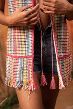 Load image into Gallery viewer, Afro Tweed Multi-color Frill Jacket - labelreyya
