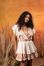 Load image into Gallery viewer, Sunset White Orange Cross Dress - labelreyya