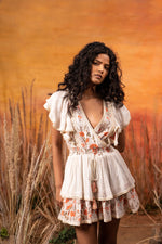 Load image into Gallery viewer, Sunset White Orange Cross Dress - labelreyya
