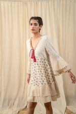Load image into Gallery viewer, Multi Weave Off-White Printed Dress - labelreyya
