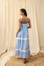 Load image into Gallery viewer, Stripe Blue Lace Maxi - labelreyya