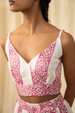 Load image into Gallery viewer, Pink Tribal Bralette-Cord Set (Set of 3) - labelreyya
