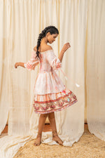 Load image into Gallery viewer, Oriental Smocked Peach Dress - labelreyya