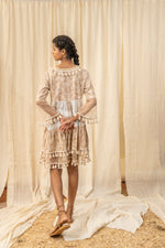 Load image into Gallery viewer, Afro Beige And White Dress - labelreyya