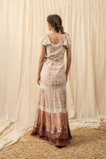 Load image into Gallery viewer, Beige Lace Tiered Maxi Dress - labelreyya