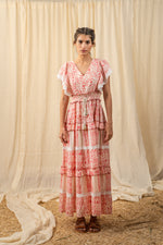 Load image into Gallery viewer, Bright Pink Tiered Printed Maxi - labelreyya