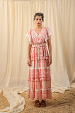 Load image into Gallery viewer, Bright Pink Tiered Printed Maxi - labelreyya
