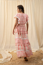 Load image into Gallery viewer, Bright Pink Tiered Printed Maxi - labelreyya
