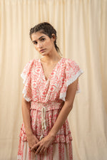 Load image into Gallery viewer, Bright Pink Tiered Printed Maxi - labelreyya
