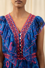 Load image into Gallery viewer, Sea Blue Lace Dress - labelreyya
