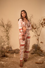 Load image into Gallery viewer, Beige And Rust Tribal Top
