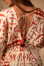Load image into Gallery viewer, Beige And Rust Tribal Jumpsuit
