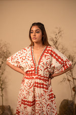 Load image into Gallery viewer, Beige And Rust Tribal Jumpsuit

