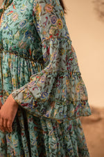 Load image into Gallery viewer, Green Floral Printed Dress
