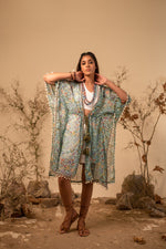 Load image into Gallery viewer, Green Floral Printed Kaftan