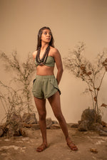 Load image into Gallery viewer, Sage Green Bustier and Shorts Co-Ord Set (Set of 2)
