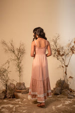 Load image into Gallery viewer, Pink Crochet Strappy Maxi
