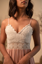 Load image into Gallery viewer, Pink Crochet Strappy Maxi
