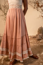 Load image into Gallery viewer, Pink Crochet Strappy Maxi
