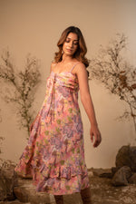 Load image into Gallery viewer, Pink Tropical Printed Strappy Dress
