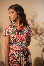 Load image into Gallery viewer, Mosaic Printed Button-Down Shirt
