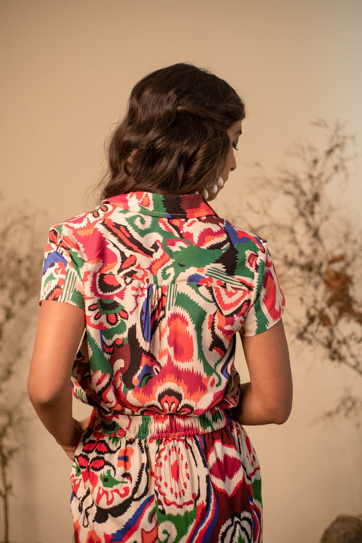 Mosaic Printed Button-Down Shirt