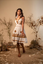 Load image into Gallery viewer, White Chain Embroidered Boho Dress
