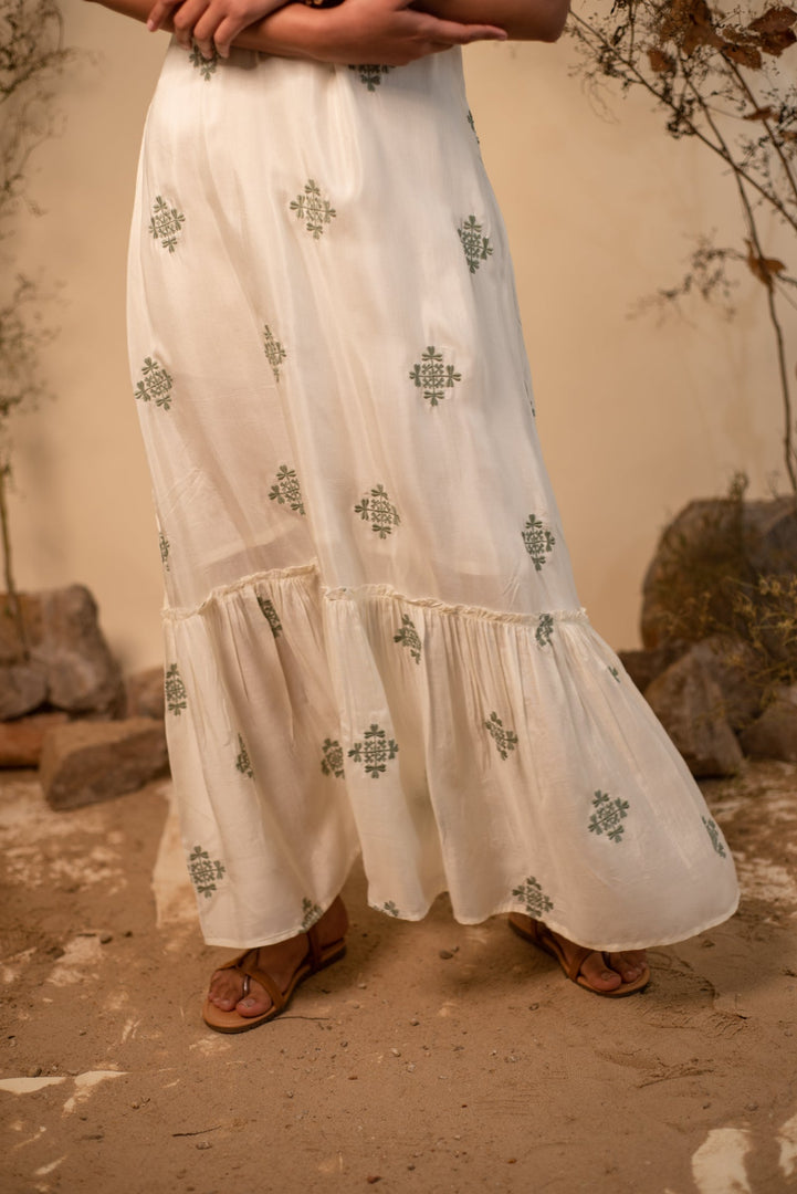 Off white Strappy Maxi
