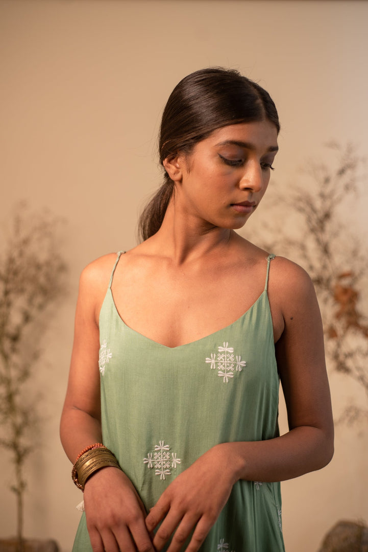 Sage Green Strappy Maxi