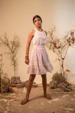 Load image into Gallery viewer, Pink Halter Back Tie Up Dress
