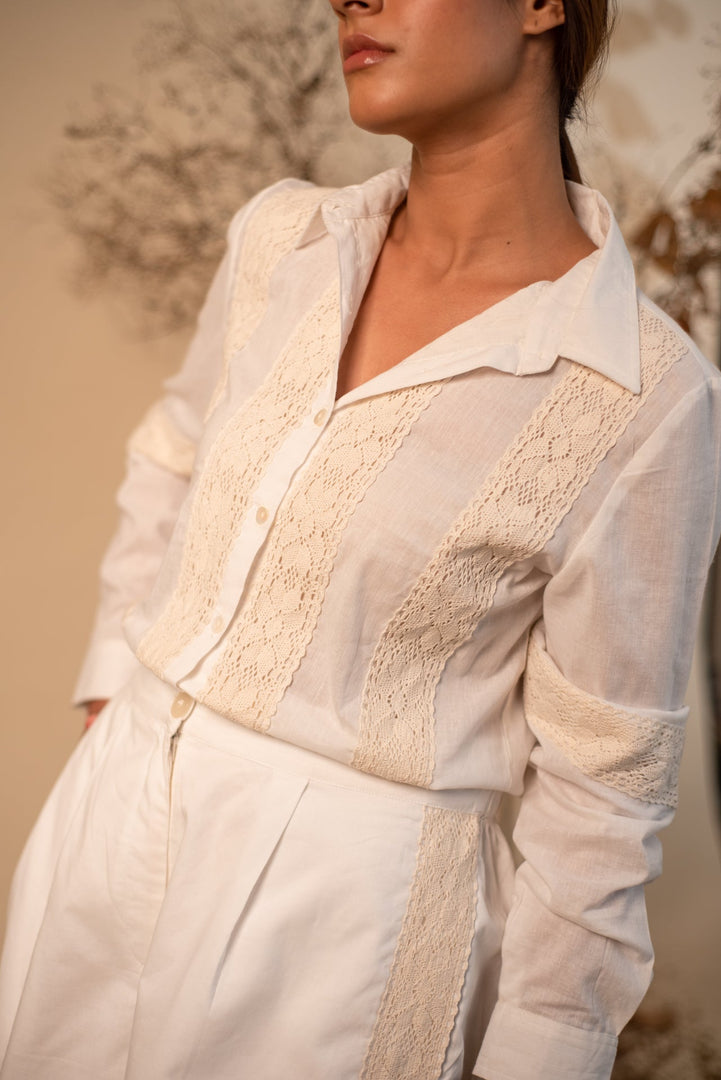 Off-White Laced Cotton Shirt
