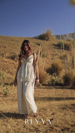 Load and play video in Gallery viewer, Boho Off White Lace Top
