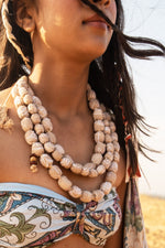 Load image into Gallery viewer, Dream-catcher Beige Boho Necklace
